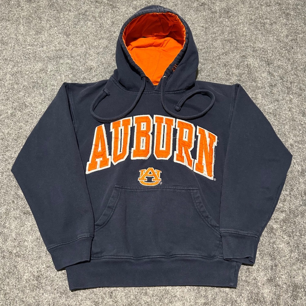 MV Sport Auburn Tigers Hoodie Navy Blue Orange Retro Size Small